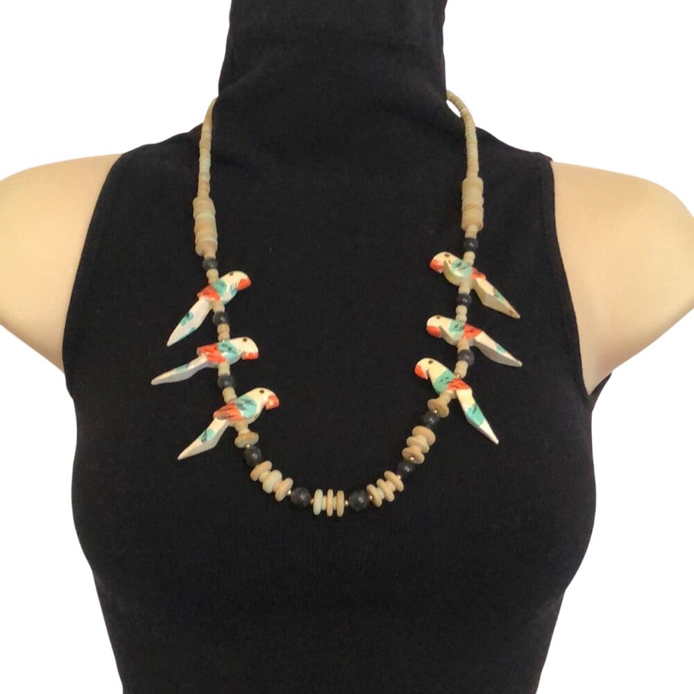 Vintage Beaded Parrot Necklace